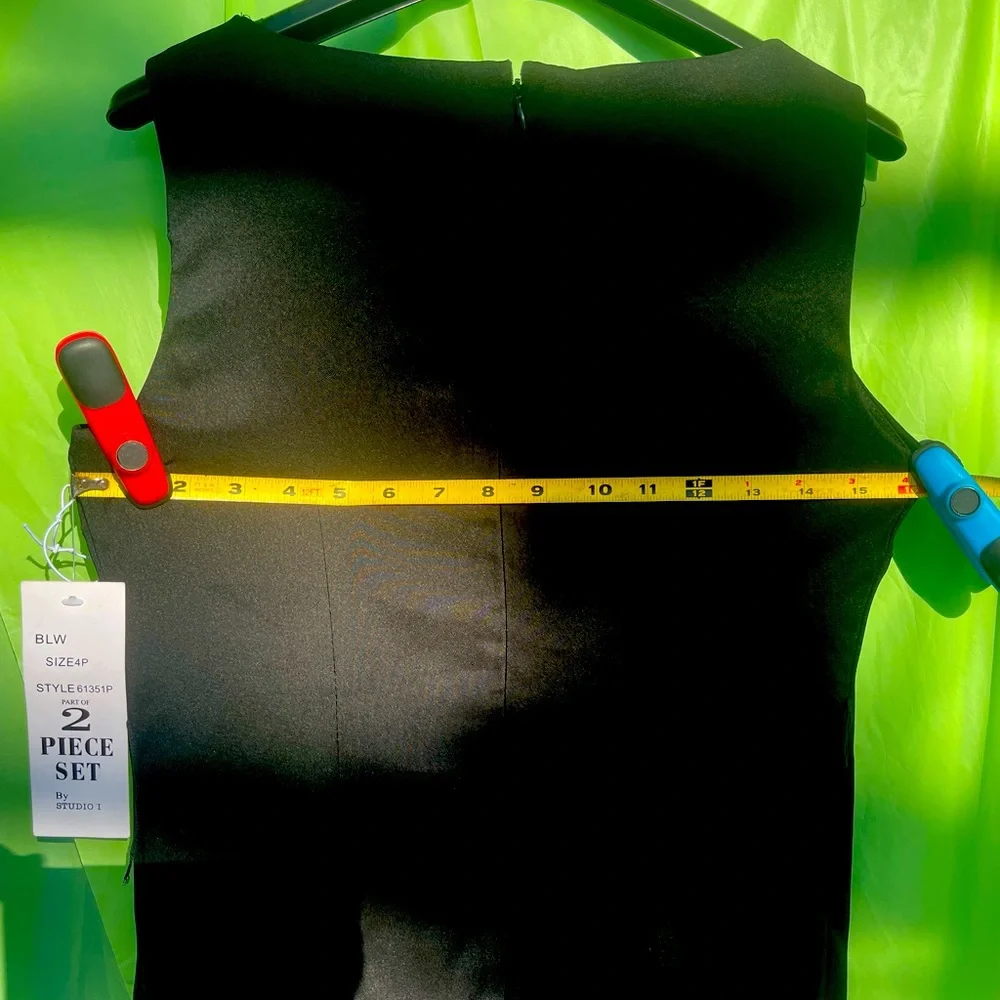 NWT BLACK DRESS WITH SHORT SLEEVE JACKET size 4 PETITE - Picture 6 of 11